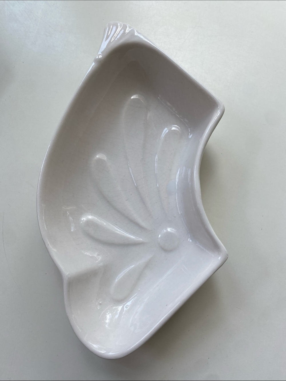California Pottery Vintage White Lazy Susan Dish L54
